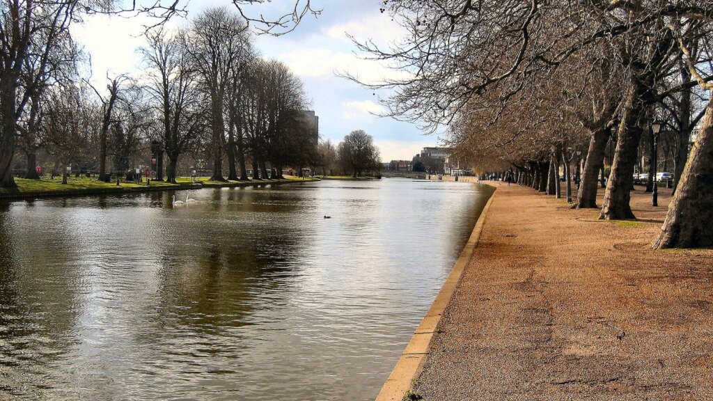 The Embankment beside the River Great Ouse in Bedford